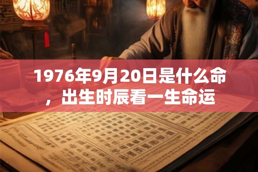 1976年9月20日是什么命，出生时辰看一生命运