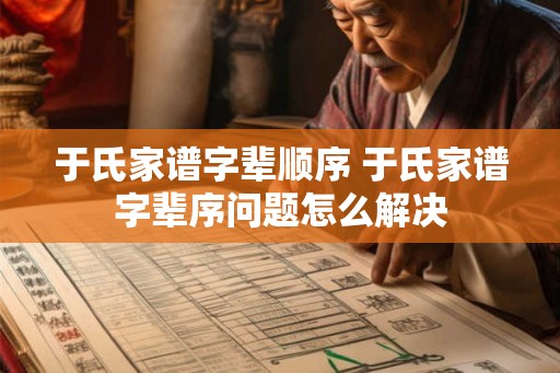 于氏家谱字辈顺序 于氏家谱字辈序问题怎么解决