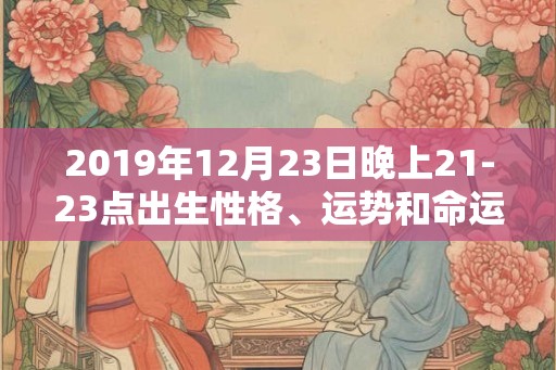 2019年12月23日晚上21-23点出生性格、运势和命运 2019年12月23日晚上21-23点出生性格、运势和命运