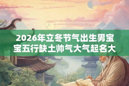 2026年立冬节气出生男宝宝五行缺土帅气大气起名大全