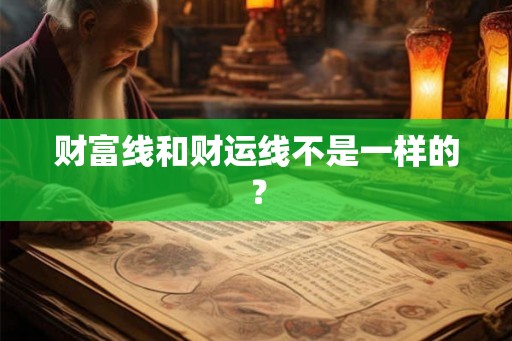 财富线和财运线不是一样的? 财富线和财运线不是一样的?