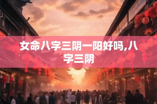女命八字三阴一阳好吗,八字三阴