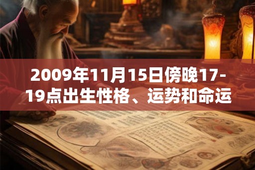 2009年11月15日傍晚17-19点出生性格、运势和命运