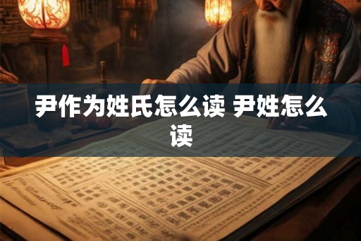 尹作为姓氏怎么读 尹姓怎么读