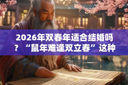 2026年双春年适合结婚吗?“鼠年难逢双立春”这种说法对吗? 2026年双春年适合结婚吗?“鼠年难逢双立春”这种说法对吗?