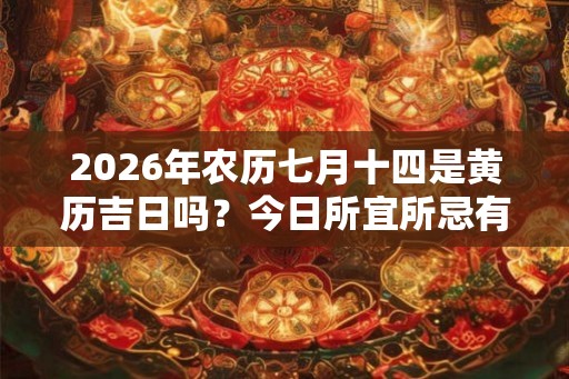 2026年农历七月十四是黄历吉日吗？今日所宜所忌有哪些