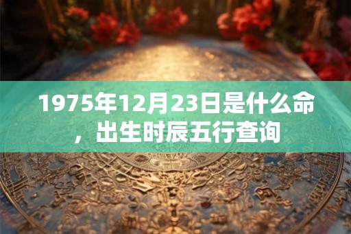 1975年12月23日是什么命，出生时辰五行查询