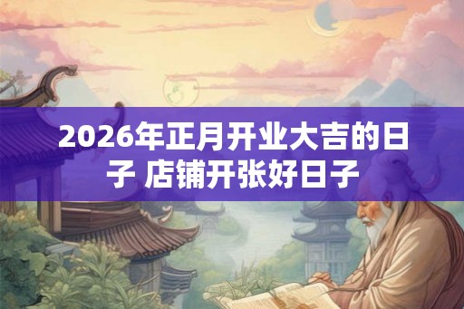2026年正月开业大吉的日子 店铺开张好日子