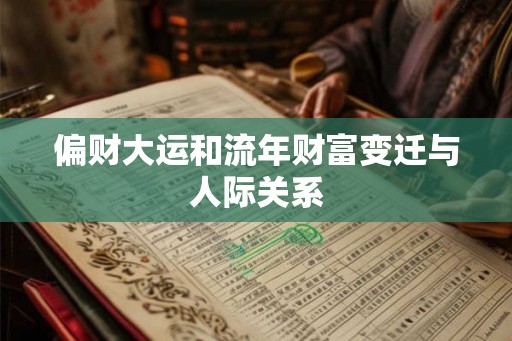 偏财大运和流年财富变迁与人际关系