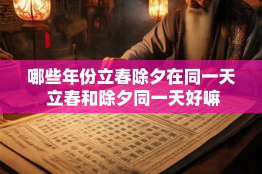 哪些年份立春除夕在同一天 立春和除夕同一天好嘛