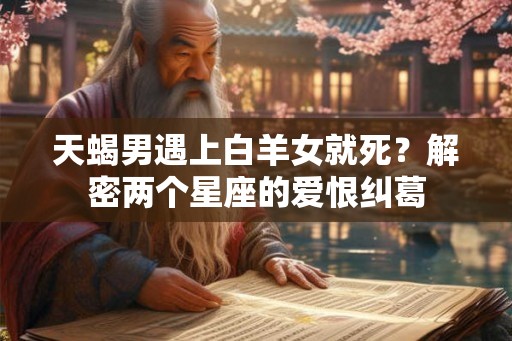 天蝎男遇上白羊女就死？解密两个星座的爱恨纠葛