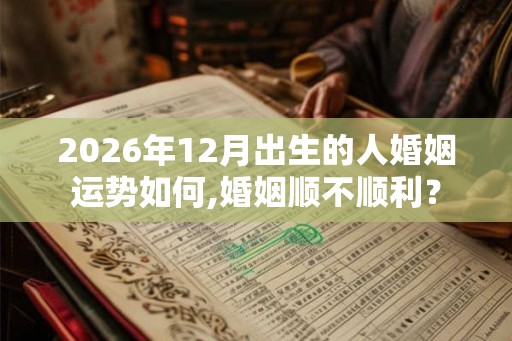 2026年12月出生的人婚姻运势如何,婚姻顺不顺利？