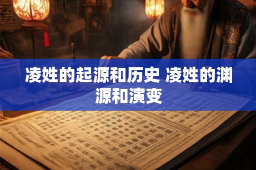 凌姓的起源和历史 凌姓的渊源和演变