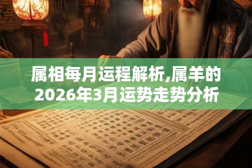 属相每月运程解析,属羊的2026年3月运势走势分析 属相每月运程解析,属羊的2026年3月运势走势分析