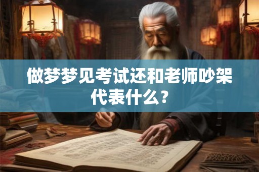 做梦梦见考试还和老师吵架代表什么? 做梦梦见考试还和老师吵架代表什么?