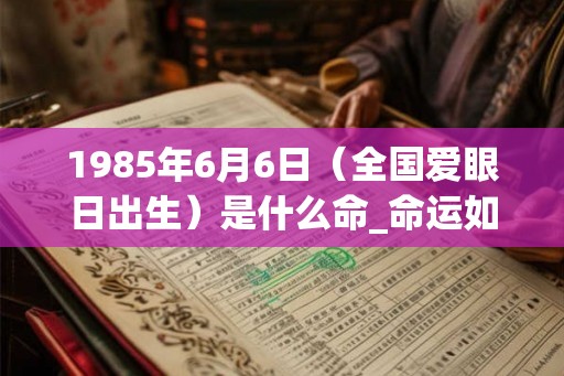 1985年6月6日（全国爱眼日出生）是什么命_命运如何