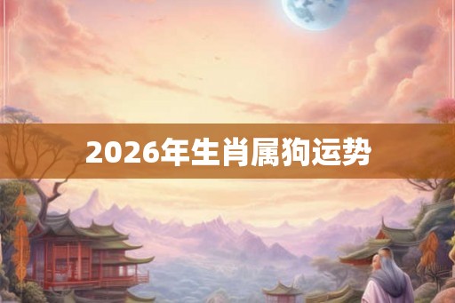 2026年生肖属狗运势