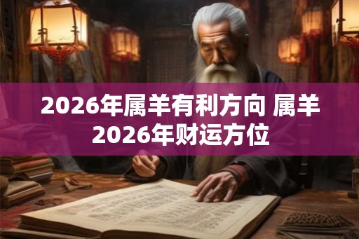 2026年属羊有利方向 属羊2026年财运方位