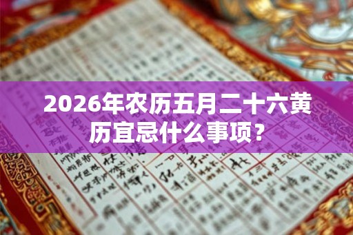2026年农历五月二十六黄历宜忌什么事项？