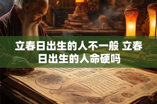 立春日出生的人不一般 立春日出生的人命硬吗