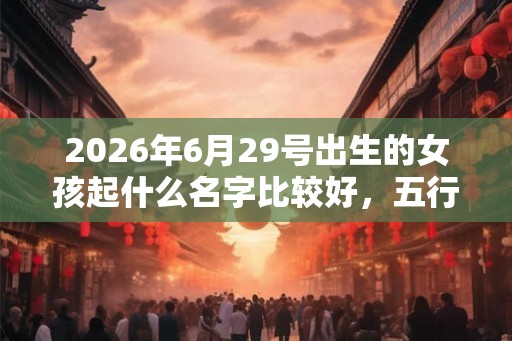 2026年6月29号出生的女孩起什么名字比较好，五行属什么
