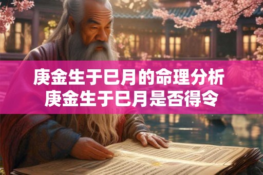 庚金生于巳月的命理分析 庚金生于巳月是否得令 庚金生于巳月的命理分析 庚金生于巳月是否得令