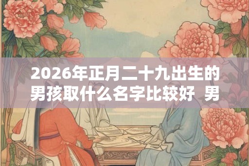 2026年正月二十九出生的男孩取什么名字比较好  男孩名字集锦
