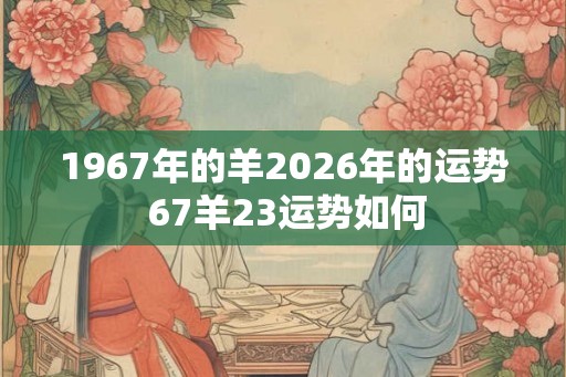 1967年的羊2026年的运势 67羊23运势如何