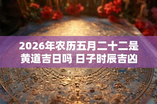 2026年农历五月二十二是黄道吉日吗 日子时辰吉凶
