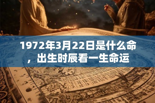1972年3月22日是什么命，出生时辰看一生命运