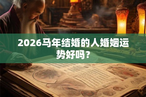 2026马年结婚的人婚姻运势好吗？