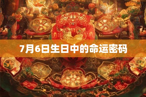 7月6日生日中的命运密码