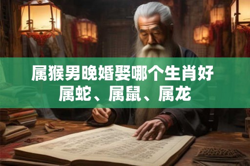 属猴男晚婚娶哪个生肖好 属蛇、属鼠、属龙 属猴男晚婚娶哪个生肖好 属蛇、属鼠、属龙