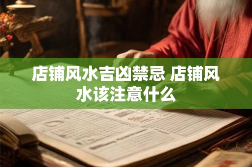 店铺风水吉凶禁忌 店铺风水该注意什么 店铺风水吉凶禁忌 店铺风水该注意什么