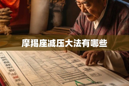 摩羯座减压大法有哪些