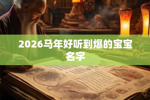 2026马年好听到爆的宝宝名字