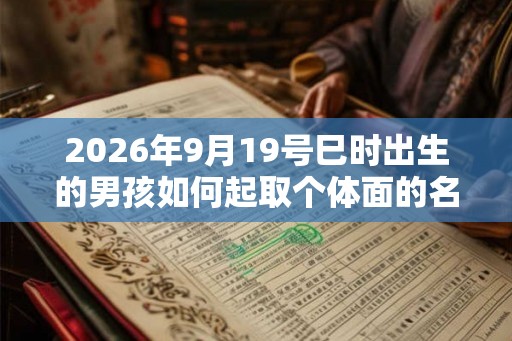 2026年9月19号巳时出生的男孩如何起取个体面的名字，五行属什么