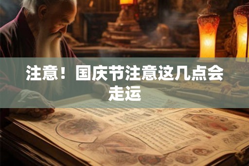 注意！国庆节注意这几点会走运