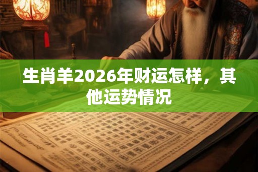 生肖羊2026年财运怎样，其他运势情况