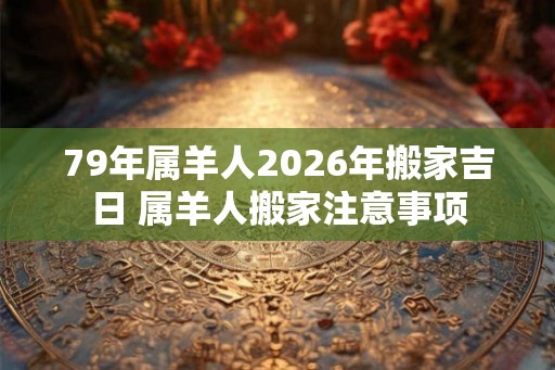 79年属羊人2026年搬家吉日 属羊人搬家注意事项