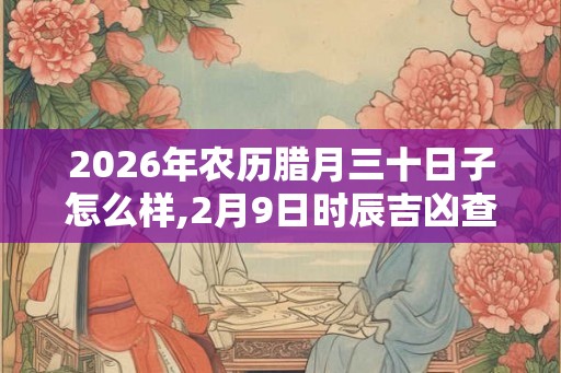 2026年农历腊月三十日子怎么样,2月9日时辰吉凶查询 2026年农历腊月三十日子怎么样,2月9日时辰吉凶查询