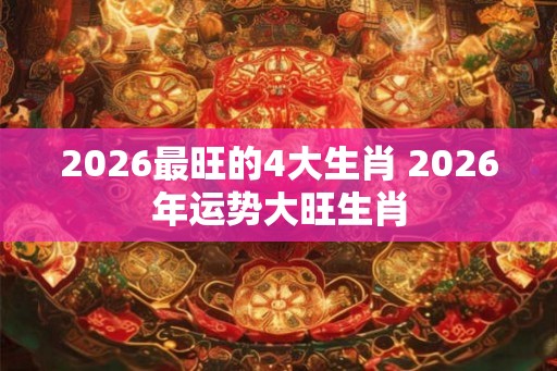 2026最旺的4大生肖 2026年运势大旺生肖