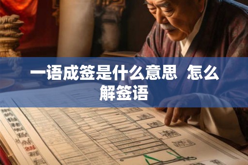 一语成签是什么意思  怎么解签语