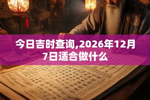 今日吉时查询,2026年12月7日适合做什么