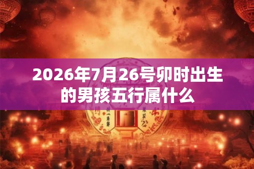 2026年7月26号卯时出生的男孩五行属什么