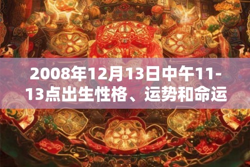 2008年12月13日中午11-13点出生性格、运势和命运
