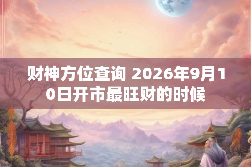 财神方位查询 2026年9月10日开市最旺财的时候