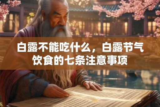 白露不能吃什么，白露节气饮食的七条注意事项