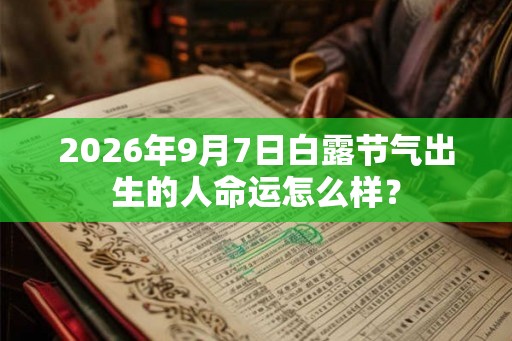 2026年9月7日白露节气出生的人命运怎么样？
