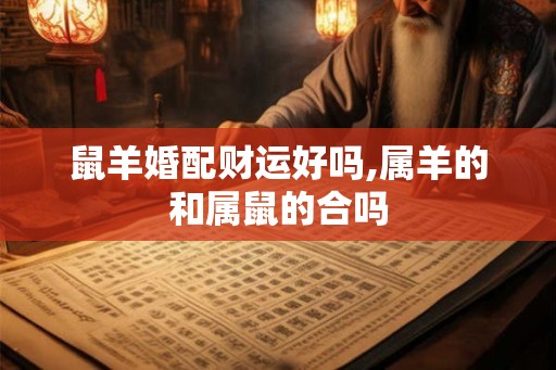 鼠羊婚配财运好吗,属羊的和属鼠的合吗